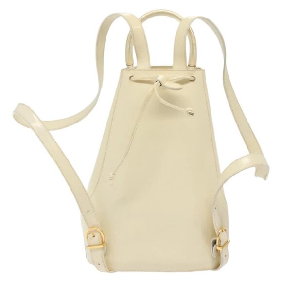 Salvatore Ferragamo Gancini Backpack Enamel White Gold Auth bs28923 main image 10
